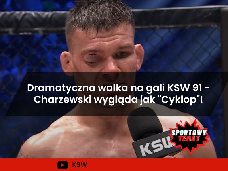 Dramatyczna walka na gali KSW 91 - Łukasz Charzewski wygląda jak "Cyklop"!